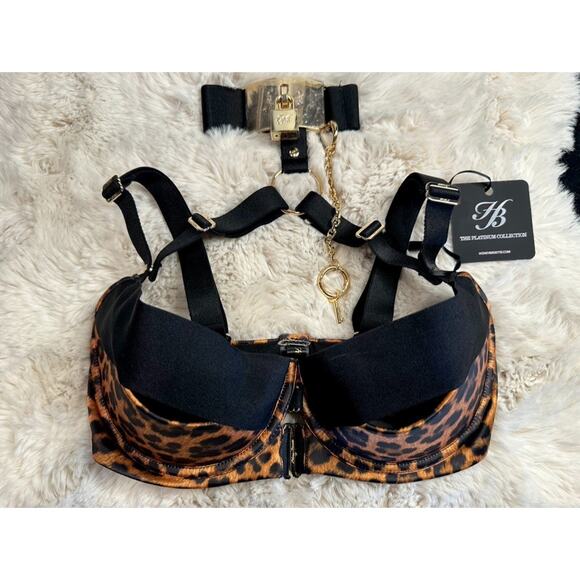 RARE🔥 Honey Birdette CHASTITY🐆🖤 Jaguar Bra 30G - Picture 2 of 5